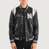 Liberte New York Black Leather Varsity Jacket