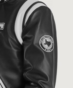 Liberte Texas Black Leather Varsity Jacket