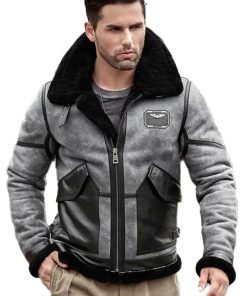 Mens Airforce Pilot Shearling Aviator Jacket