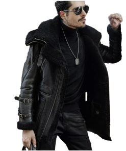 Men’s Shearling Aviator Fur Long Coat
