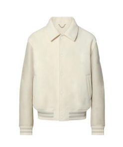 White Leather Varsity Jacket