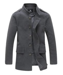 Men’s Woolen Winter Mid-Length Trench Coat