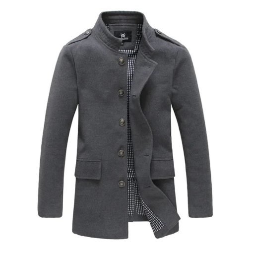 Men’s Woolen Winter Mid-Length Trench Coat