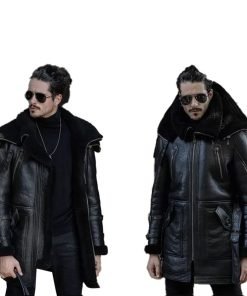 Men’s Shearling Aviator Fur Long Coat