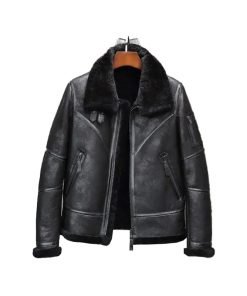 Aviator Winter Coat Fur Bomber Leather Jacket