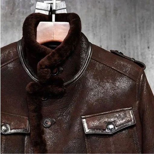 Men's B3 Pilot Aviator Sheepskin Leather Bomber Jacket