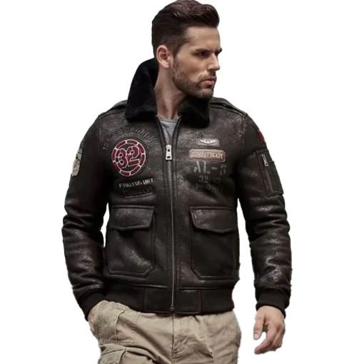 Mens Airforce Flight Coat Embroidered Jacket