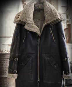 Men’s Shearling Aviator Fur Long Coat