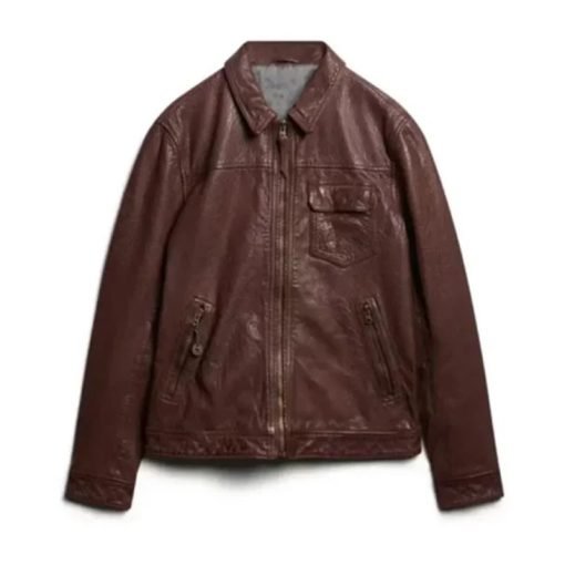 70’s Cracked Pattern Leather Jacket