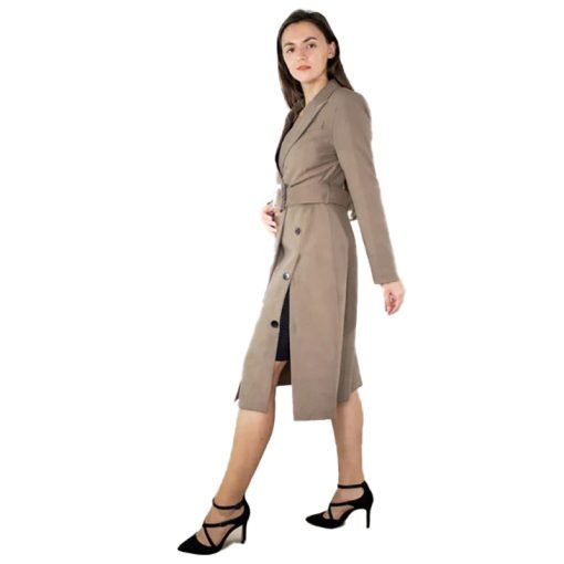 Women-Trench-Coat-Midi-Fitted-Coat-With-Belt