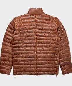 Men Antique Brown Puffer Quilted Jacket