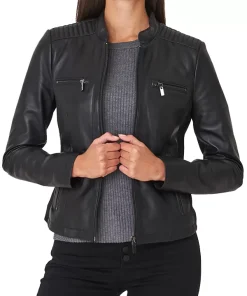 Black-Leather-Biker-Jacket-Womens-Front