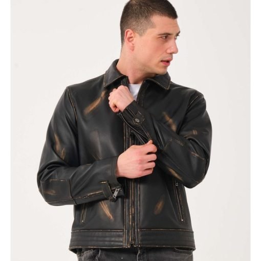 Men's Black Leather Jacket