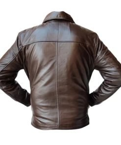 Men Brown Bomber Leather Jacket