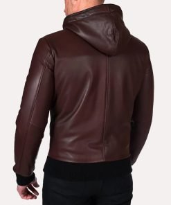 Men's Bomber Hooded Leather Jacket