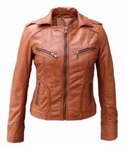 Women’s Stylish Brown Leather Jacket