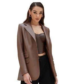 Brown eco-leather jacket
