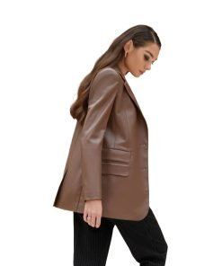 Brown eco-leather jacket