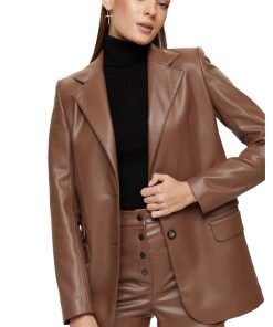 Brown eco-leather jacket