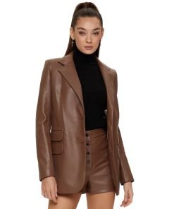 Brown eco-leather jacket