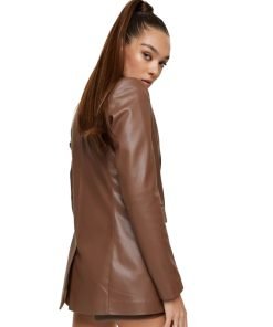 Brown eco-leather jacket