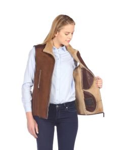 Womens-Suede-Shearling-Leather-Vest