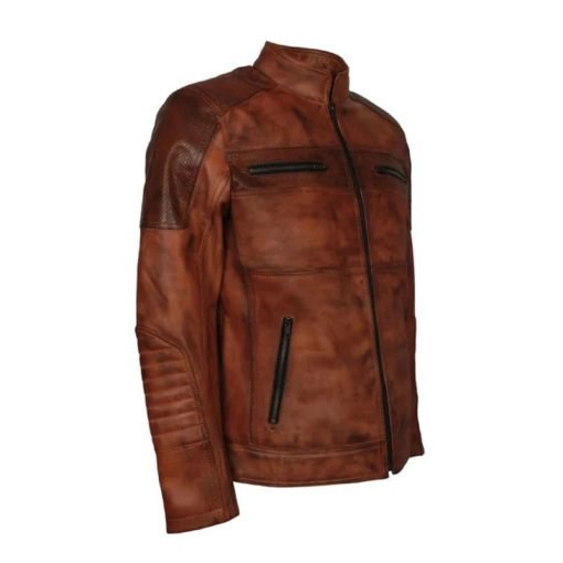 Cafe Racer Brown Motorcycle Jacket