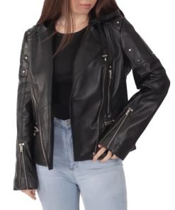 Women's Black Biker Leather Jacket