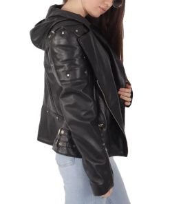 Women's Black Biker Leather Jacket