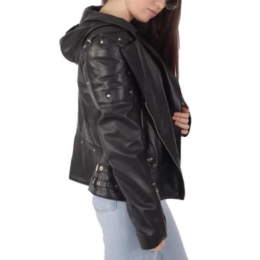 Women's Black Biker Leather Jacket