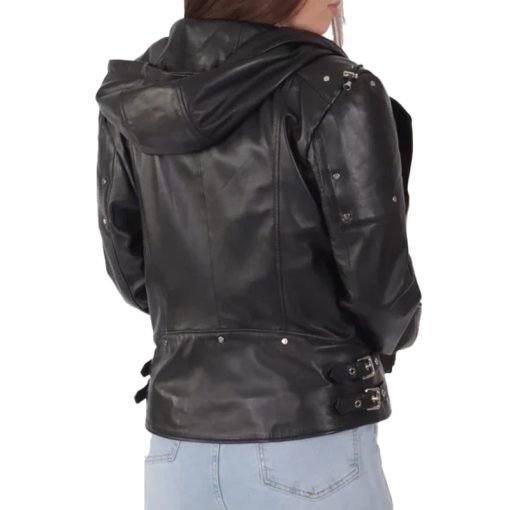 Women's Black Biker Leather Jacket