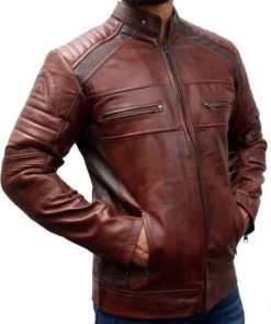 Distressed Cafe Racer Vintage Leather Jacket