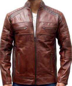 Distressed Cafe Racer Vintage Leather Jacket