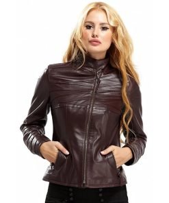 Women’s Real Coca Brown Leather Jacket