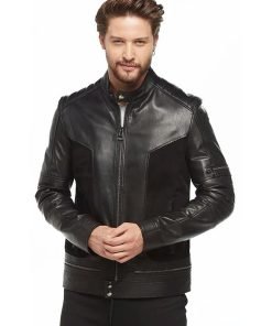 Men’s Real Black Leather Drago Suede Jacket