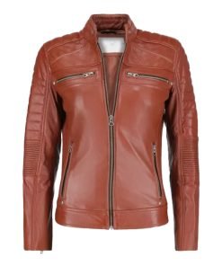 Women’s Brown Biker Leather Jacket