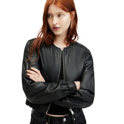 Everly Bomber Leather Jacket