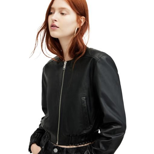 Everly Bomber Leather Jacket