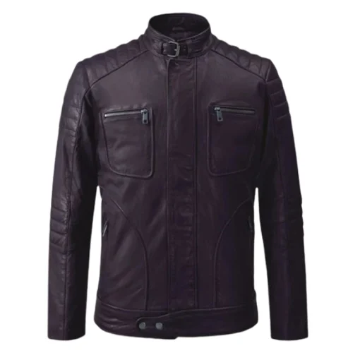 Firefly Moto Purple Biker Leather Jacket