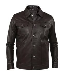 Men's Genuine Leather Black Jacket