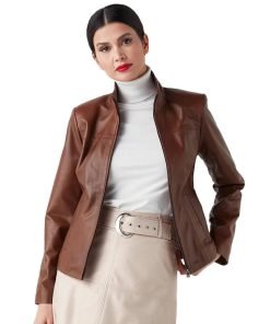Women’s Real Tan Leather Classic Jacket