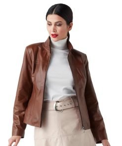 Women’s Real Tan Leather Classic Jacket