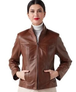 Women’s Real Tan Leather Classic Jacket