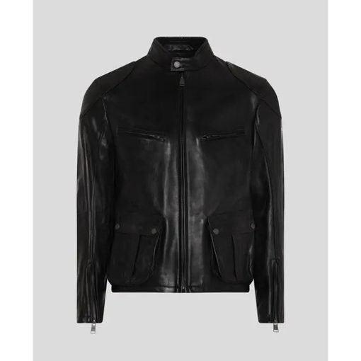 Men Classic Cafe Racer Leather Jacket