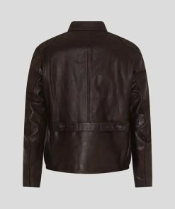 Men Classic Cafe Racer Leather Jacket