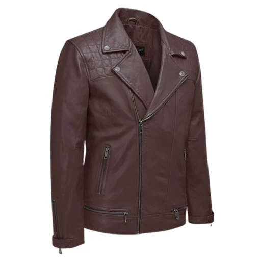 Ironwood Burgundy Biker Leather Jacket