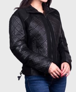 Women’s Black Quilted Leather Jacket