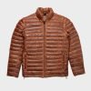 Men Antique Brown Puffer Quilted Jacket