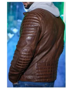 Men Bomber Leather Jacket