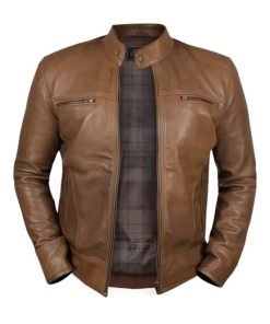 Men Camel Dodge Biker Jacket